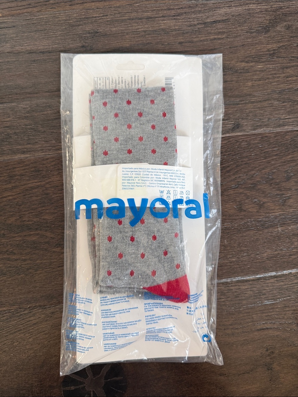 Mayoral Baby Girl Tights with Red Dot Detail